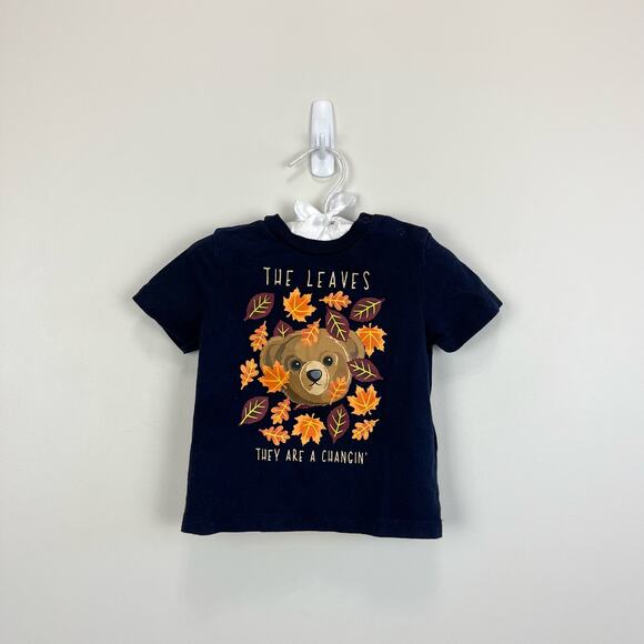 Ralph Lauren Navy Blue Fall Bear Tee 9 Months - Picture 1 of 4